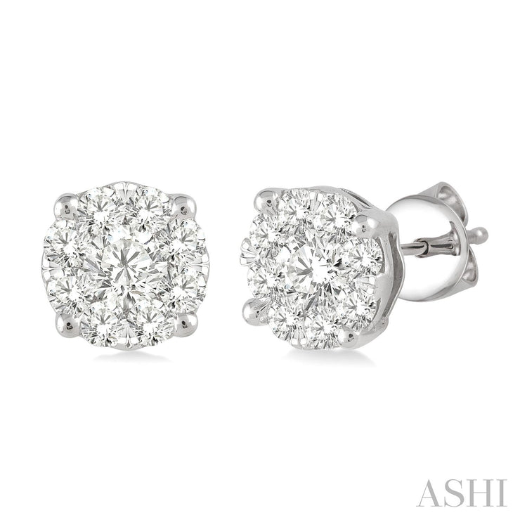 ASHI - 1 CARAT LOVEBRIGHT ESSENTIAL DIAMOND STUD EARRINGS