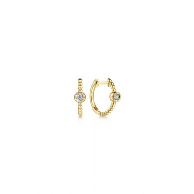 SINGLE DIAMOND HUGGIE HOOP EARRINGS