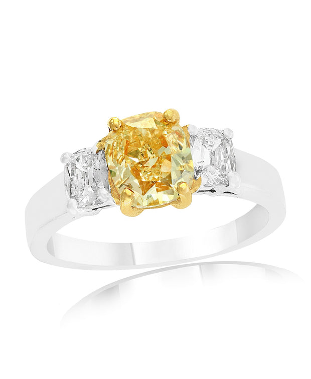 YELLOW DIAMOND 3 STONE RING