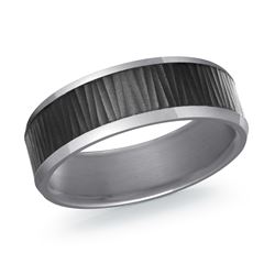 MALO - TANTALUM & CARBON FIBER MENS WEDDING BAND