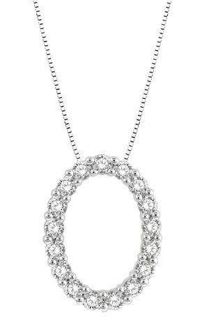 ASHI - OPEN OVAL DIAMOND PENDANT