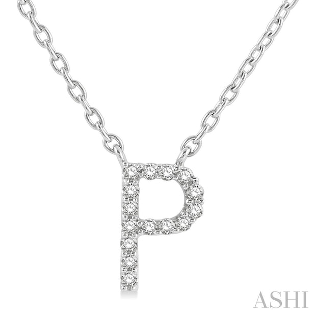 ASHI - 'P' DIAMOND INITIAL PENDANT