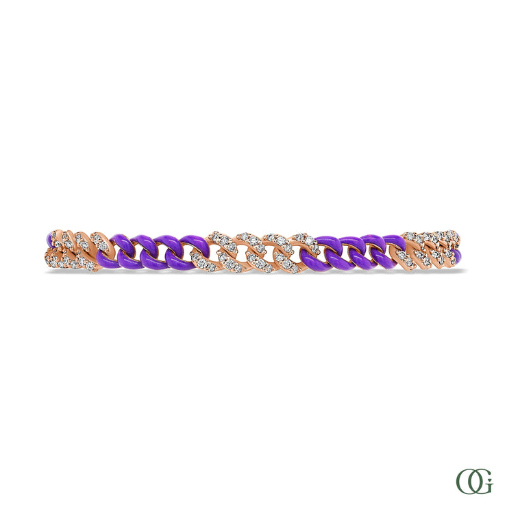 PAVE DIAMOND & PURPLE CHAIN BRACELET