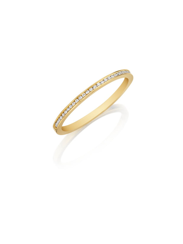 HENRI DAUSSI - YELLOW GOLD DIAMOND CHANNEL WEDDING BAND