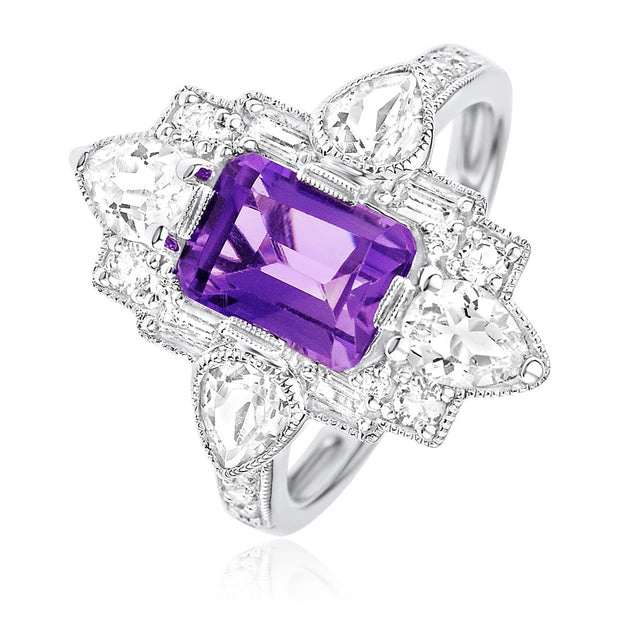 LUVENTE - ART DECO AMETHYST & DIAMOND RING