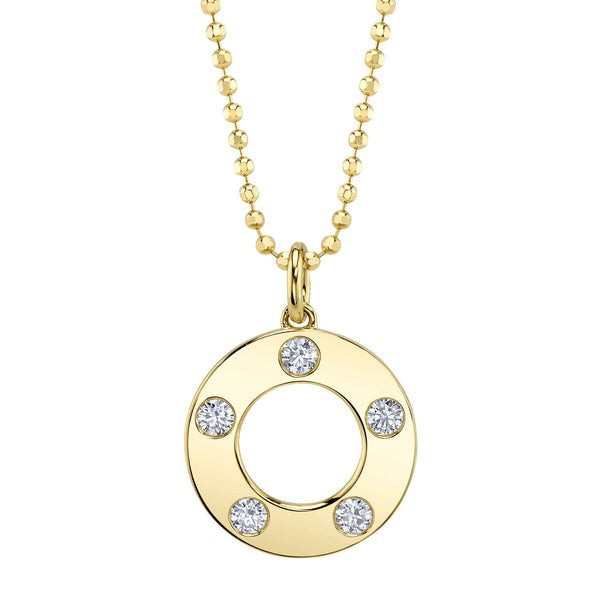 SHY CREATION - DIAMOND OPEN CIRCLE PENDANT