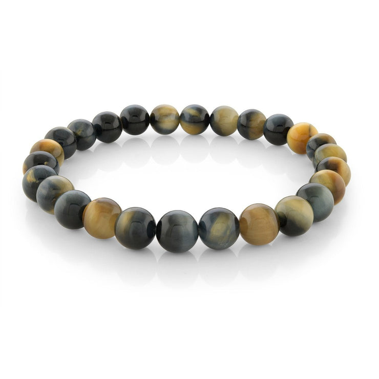 ITALGEM STEEL - TIGERS EYE BEAD STRETCH BRACELET