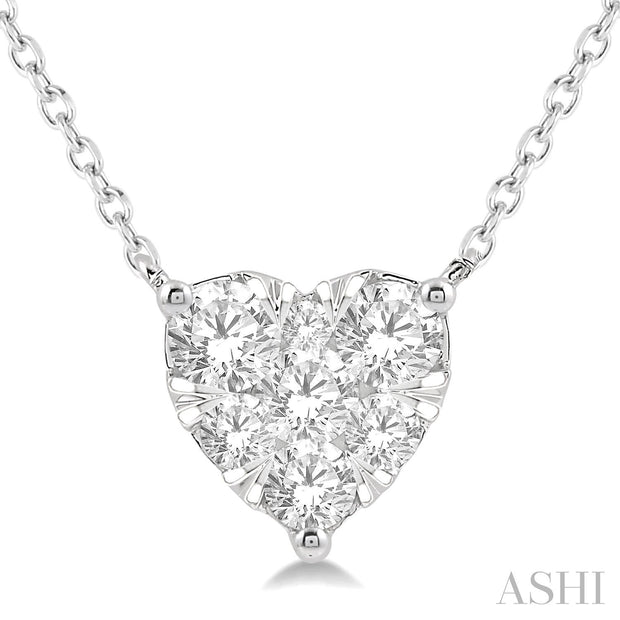 Ashi - Diamond Cluster Heart Necklace