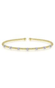 GABRIEL & CO - STATIONED DIAMOND BANGLE BRACELET