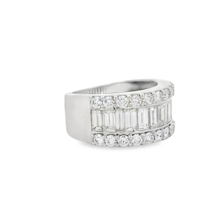 WIDE BAND DIAMOND RING