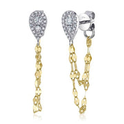 Shy Creation - Pear Shaped Diamond Dangle Earrings