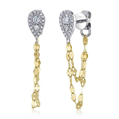 Shy Creation - Pear Shaped Diamond Dangle Earrings