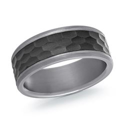 MALO - TANTALUM & CARBON FIBER MENS WEDDING BAND