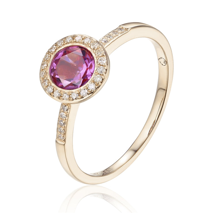 LUVENTE – PINK CORUNDUM SAPPHIRE & DIAMOND RING