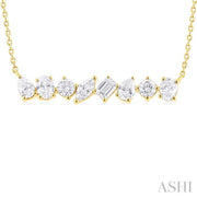 ASHI - VARIOUS SHAPE DIAMOND BAR PENDANT