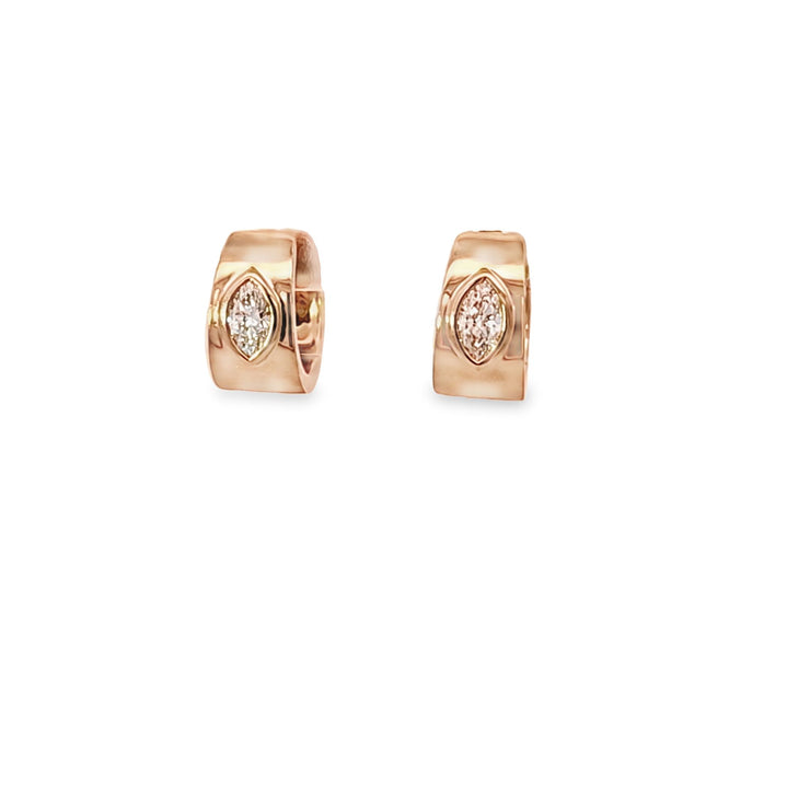 DIAMOND SOLITAIRE HUGGIE HOOP EARRINGS