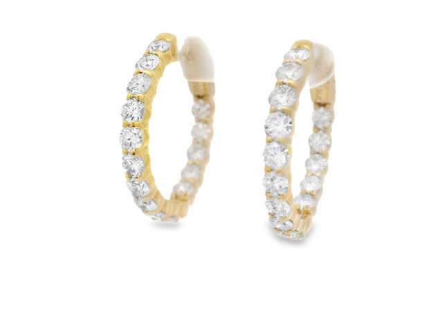 DIAMOND IN & OUT HOOP EARRINGS - 3 CT