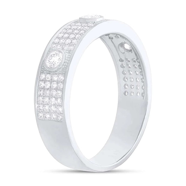 SHY CREATION -  WHITE GOLD DIAMOND BEZEL RING