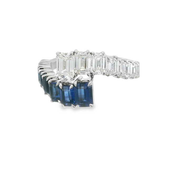 DIAMOND & SAPPHIRE BYPASS RING