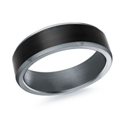 MALO - TANTALUM & CARBON FIBER MENS WEDDING BAND