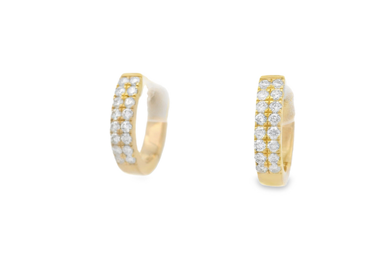 PAVE HUGGIE HOOP EARRINGS - 1/3 CT