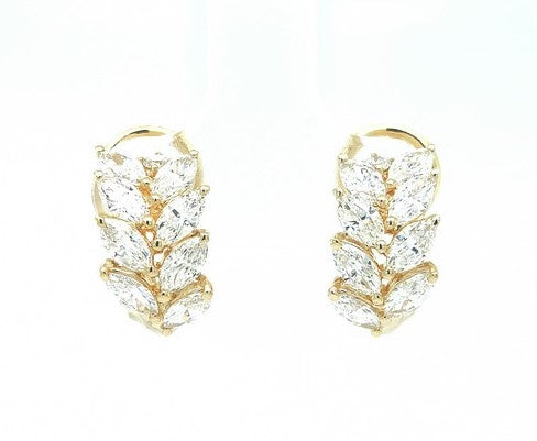 DIAMOND LEAF HOOP EARRINGS