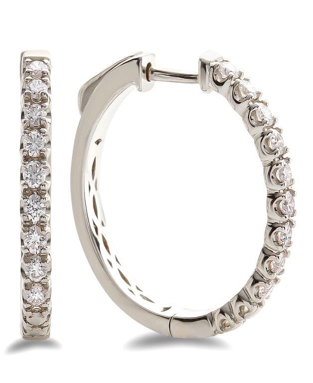 DIAMOND HOOP EARRINGS - 2/3 CT