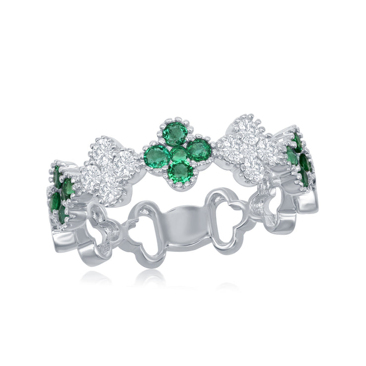 EMERALD & DIAMOND CLOVER RING