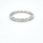 A JAFFE - ALTERNATING MARQUISE & ROUND DIAMOND WEDDING BAND