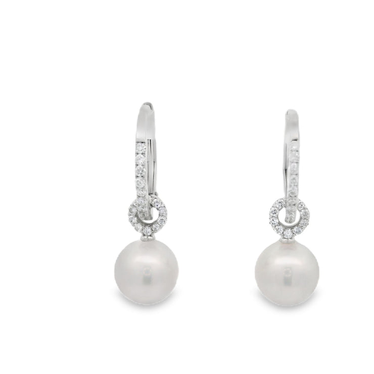 PEARL & DIAMOND DANGLE EARRINGS