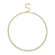 SHY CREATION - PEAR DIAMOND HALF TENNIS NECKLACE