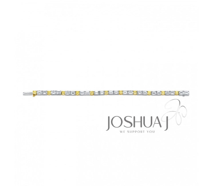 WHITE & YELLOW DIAMOND TENNIS BRACELET