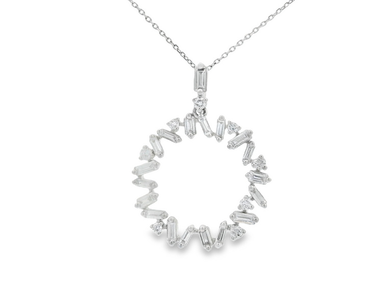 VARIOUS SHAPE DIAMOND CIRCLE PENDANT