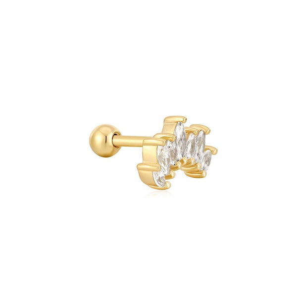 Ania Haie - Gold Sparkle Marquise Climber Barbell Single Earring