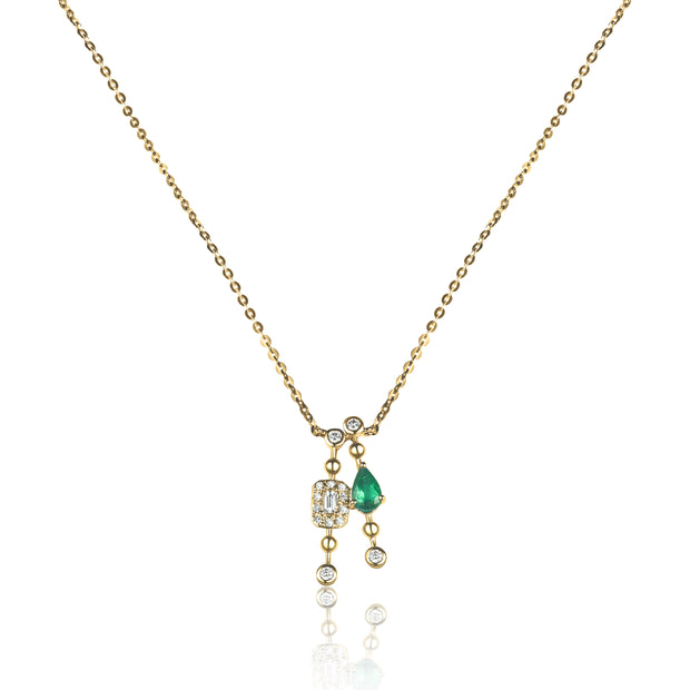 LUVENTE - EMERALD & DIAMOND PENDANT