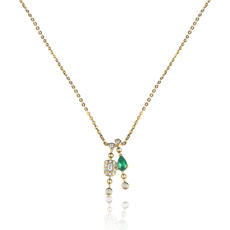 LUVENTE - EMERALD & DIAMOND PENDANT