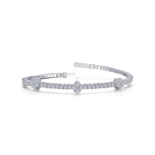 LAFONN - STATIONED CLOVER FLEXIBLE BANGLE TENNIS BRACELET