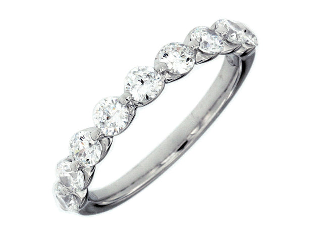 WHITE GOLD PRONG SET WEDDING BAND (.34CTTW)