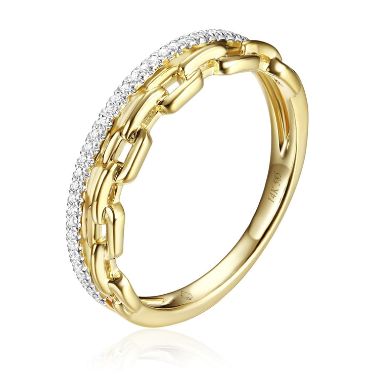 LUVENTE - CHAIN & BAR DIAMOND RING