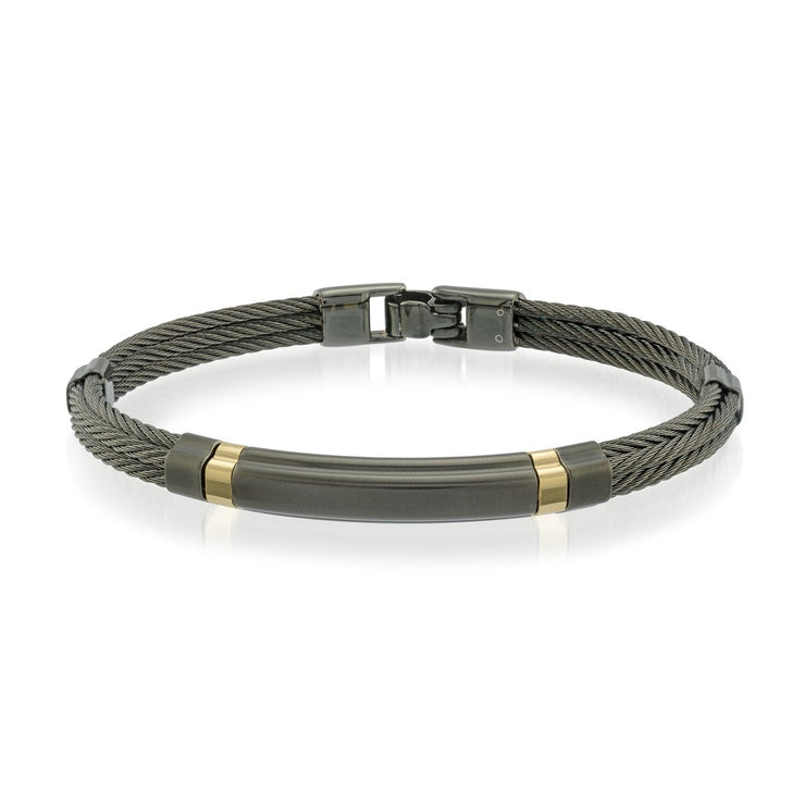 ITALGEM STEEL – BLACK CABLE BANGLE BRACELET