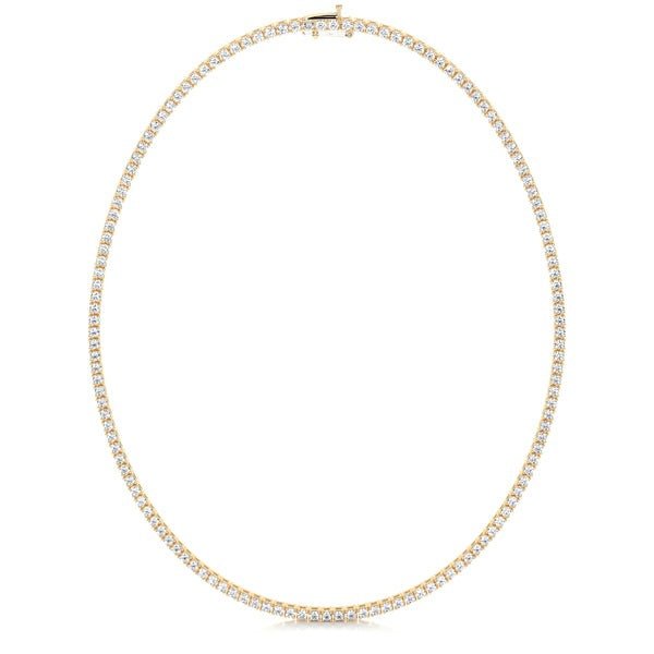 Yellow Gold Tennis Necklace - 6 Ct