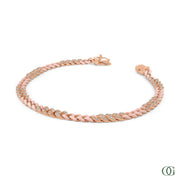 PAVE DIAMOND & PINK CURB CHAIN BRACELET