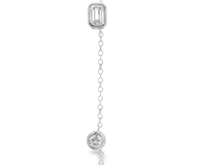 EMERALD CUT DIAMONDS BY THE YARD NECKLACE