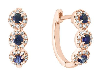 SAPPHIRE & DIAMOND HOOP EARRINGS