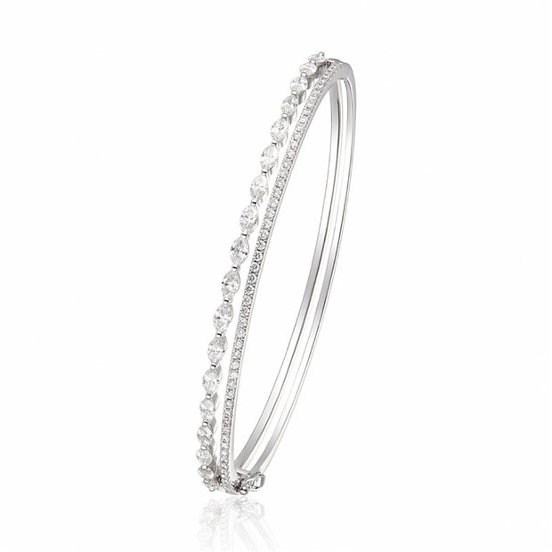 LUVENTE - DOUBLE ROW DIAMOND BANGLE BRACELET