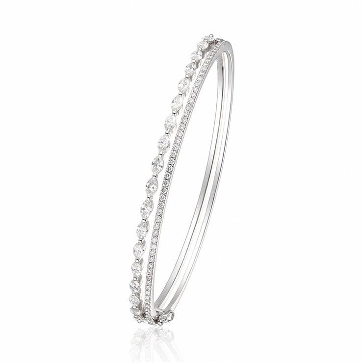 LUVENTE - DOUBLE ROW DIAMOND BANGLE BRACELET