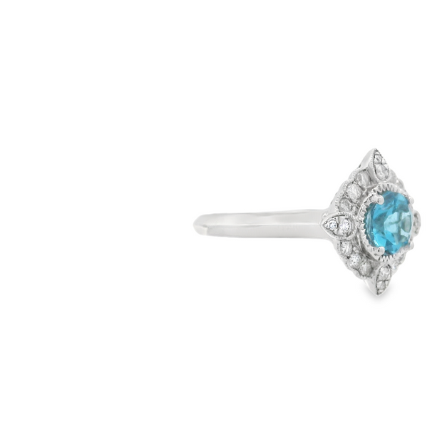 ART DECO BLUE TOPAZ RING