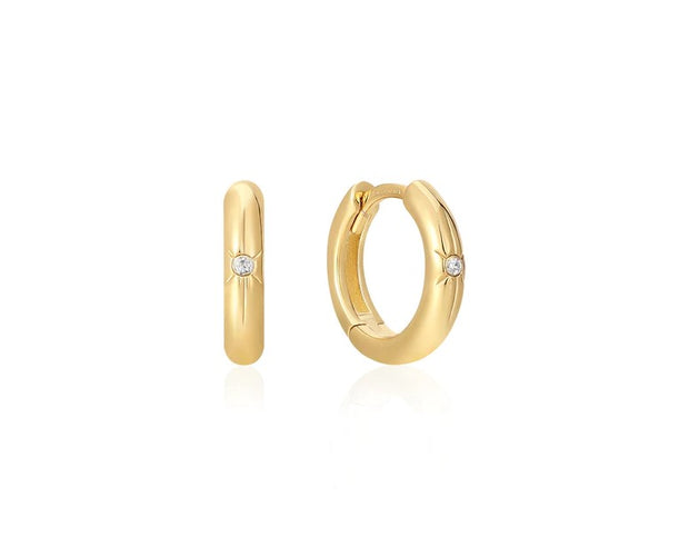 ANIA HAIE - GOLD PLATED HUGGIE HOOP EARRINGS