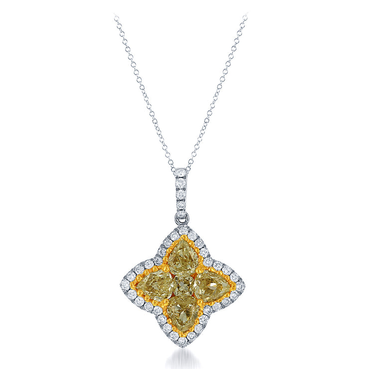 YELLOW DIAMOND FLOWER PENDANT