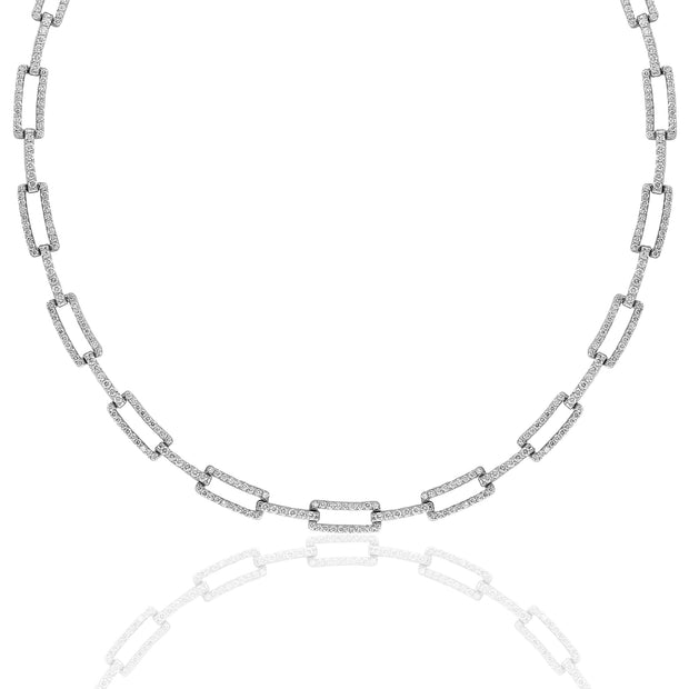 SQUARE LINK TENNIS NECKLACE